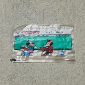 Vintage 1987 Disney × Colgate Mickey & Minnie Mouse Classroom Pencil Pouch